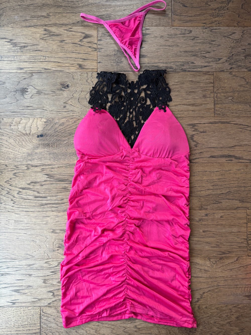 Pink Ruched Dress